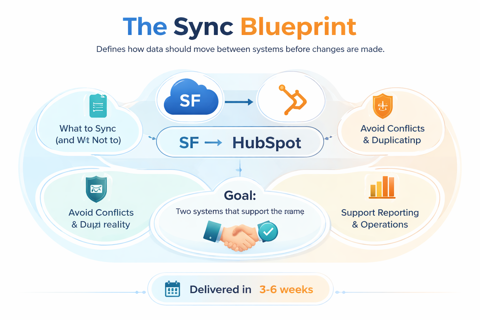 What the Sync Blueprint doesThe SF  HubSpot Sync Blueprint defines how data should move between systems before changes are madeThis isnt just technica-1