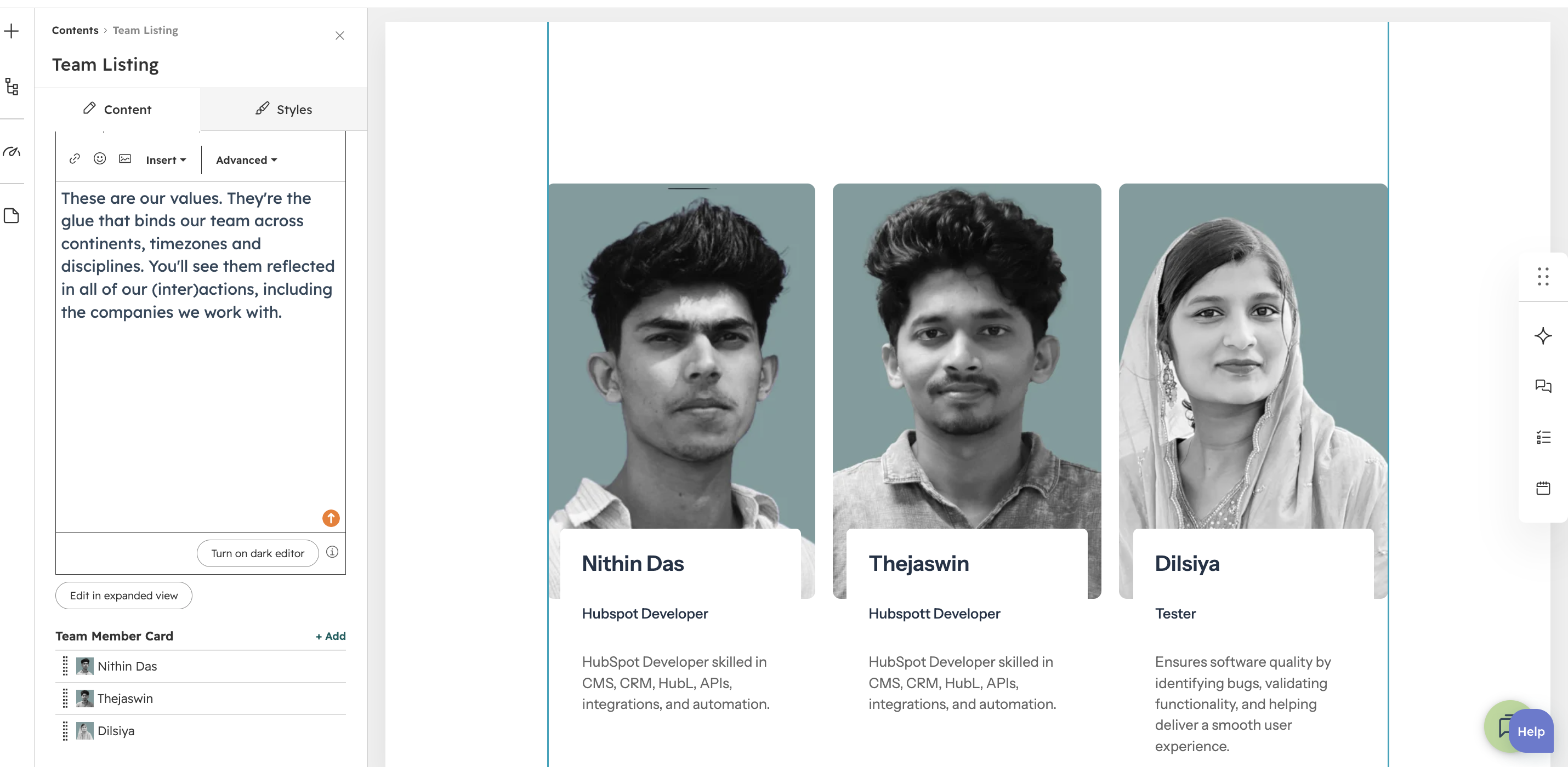 Team feature 1