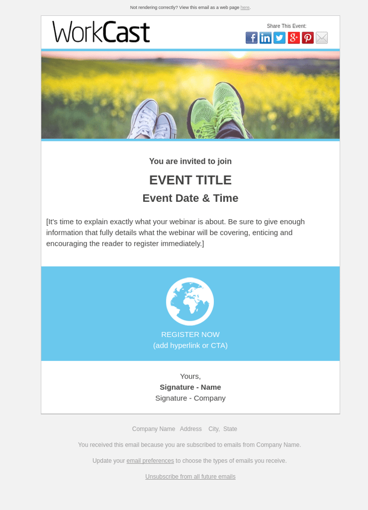 Email Webinar Invite Email Template