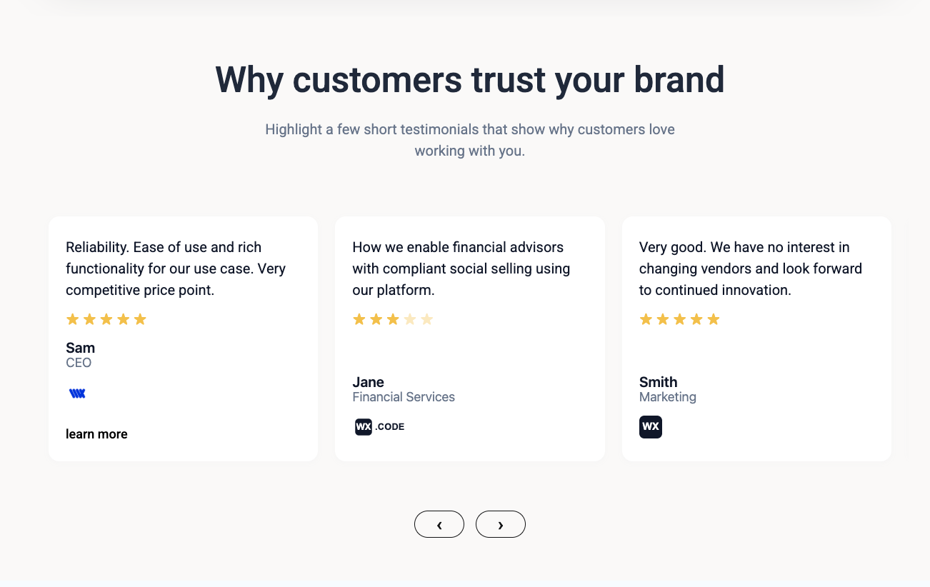 Review Slider with Testimonials