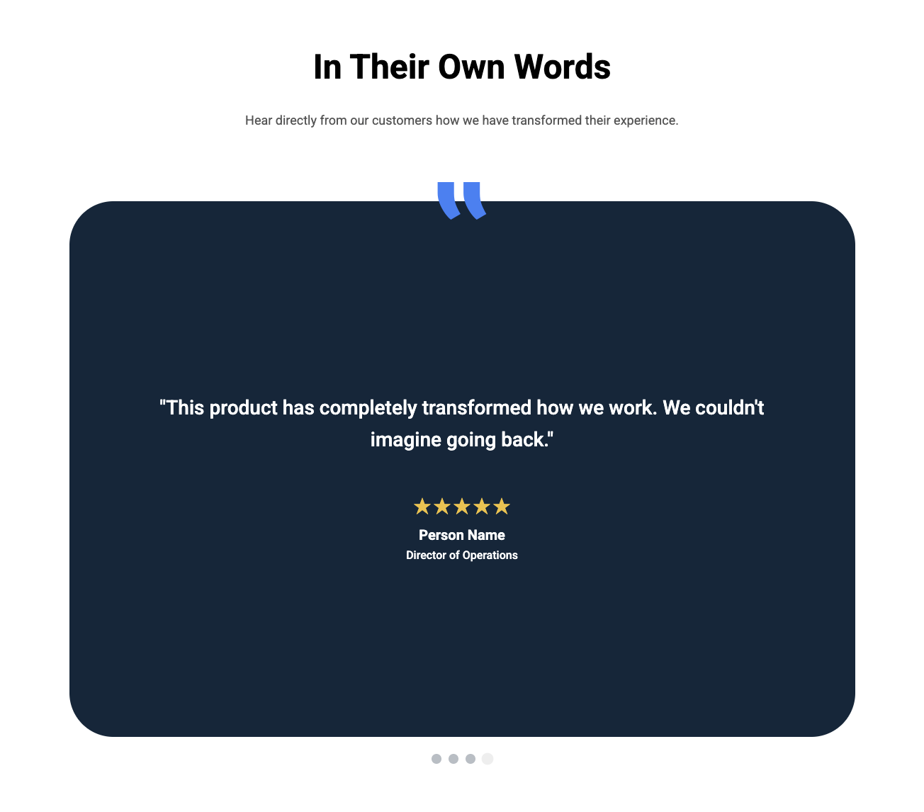 Simple testimonial slider
