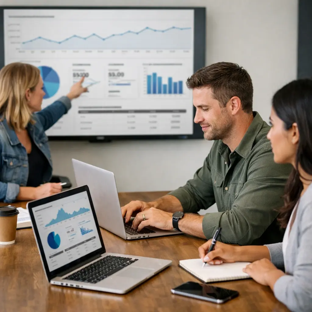 Week 45 Attribution and reporting Revenue tracking setup attribution configuration dashboard buildscreate an realistic image with people without showi