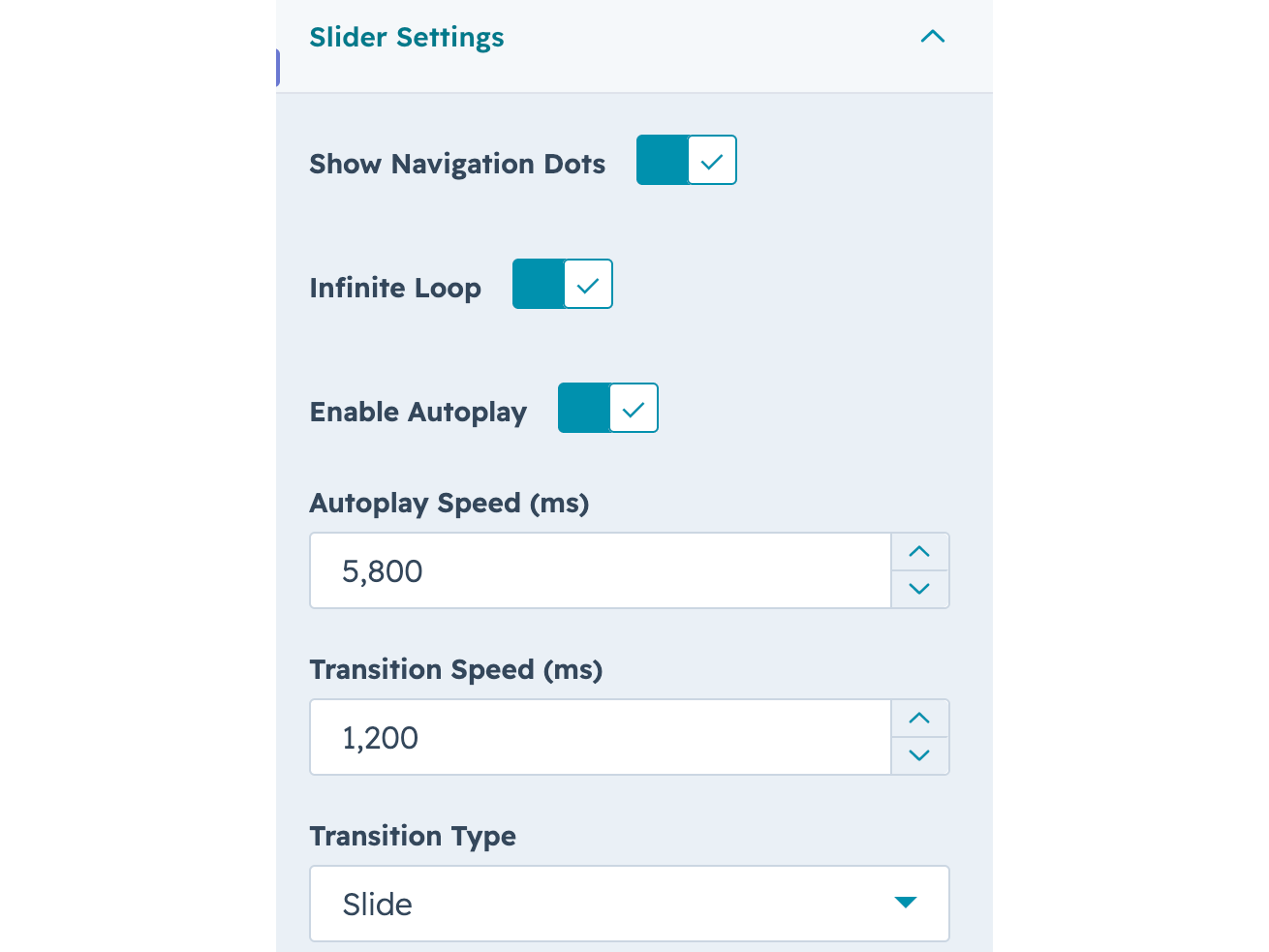 Choose between two transition styles